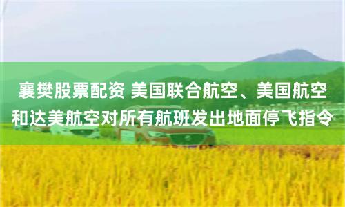 襄樊股票配资 美国联合航空、美国航空和达美航空对所有航班发出地面停飞指令